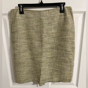 Ann Taylor Textured Light Green Pencil Skirt